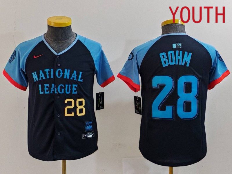 Youth Philadelphia Phillies 28 Bohm Blue All star 2024 Nike MLB Jersey style 4